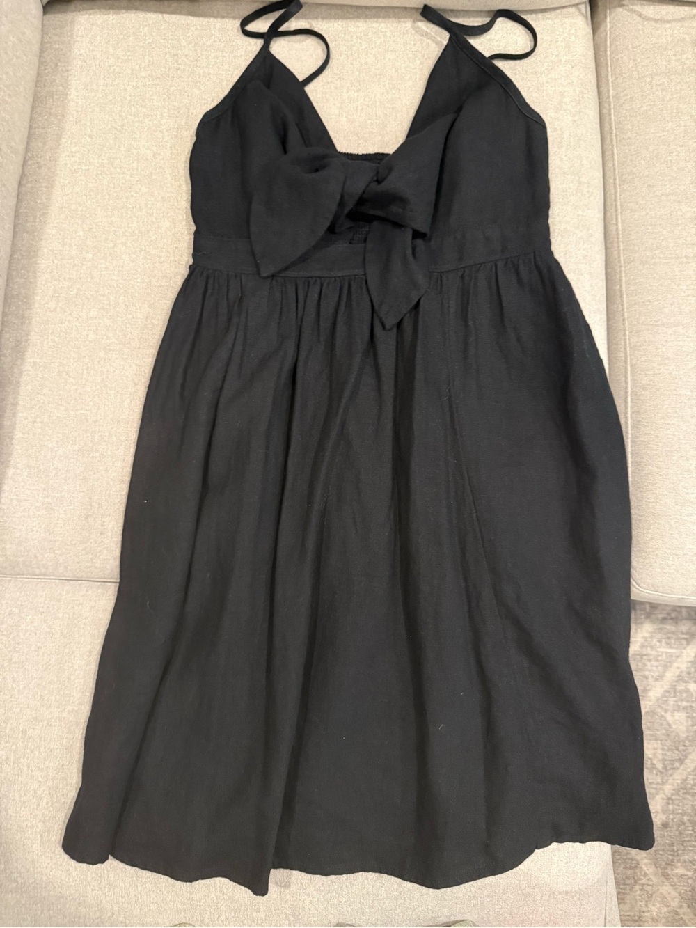 Tie-Front Spaghetti Strap Little Black Dress